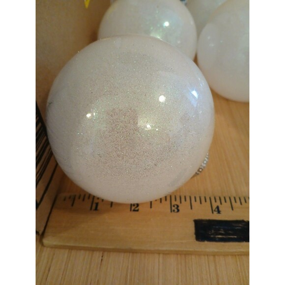 Christmas Lightbulb Shape & Round Ornaments Set of 24 Large Plastic with Glitter - Picture 11 of 11
